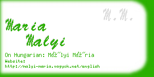 maria malyi business card